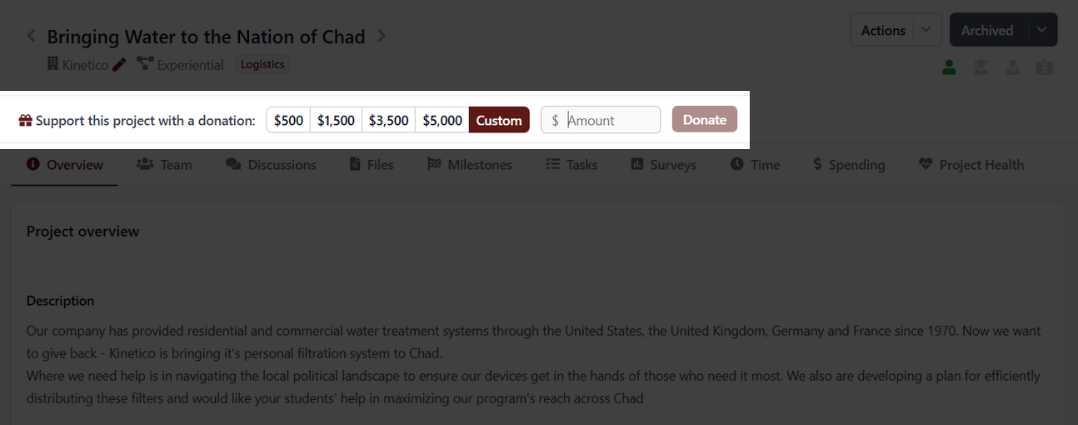Donation prompt in EduSourced